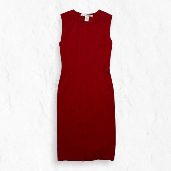 Diane Von Furstenberg Dresses & Skirts - Diane Von Furstenberg Red Alexandria Bodycon Zipper Sheath Dress 0